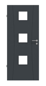 Frontansicht von Groove 20 LA 10 ProLine Lack Anthrazit RAL 7016 Innentür - Hörmann