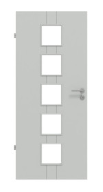 Frontansicht von Groove 23 LA 5 ProLine Lack Grau RAL 7035 Innentür - Hörmann