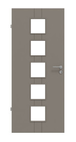 Frontansicht von Groove 23 LA 5 ProLine Lack Taupe RAL 7048 Innentür - Hörmann