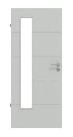 Frontansicht von Signum 27 LA 24 bandseitig Basic Lack Grau RAL 7035 Innentür - Huga