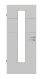 Frontansicht von Signum 27 LA 24 mittig Basic Lack Grau RAL 7035 Innentür - Huga
