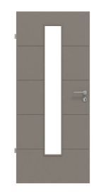 Frontansicht von Groove 27 LA 24 mittig ProLine Lack Taupe RAL 7048 Innentür - Hörmann
