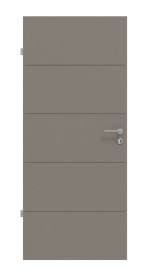 Frontansicht von Groove 27 ProLine Lack Taupe RAL 7048 Innentür - Hörmann