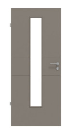 Frontansicht von Groove 29 LA 24 mittig ProLine Lack Taupe RAL 7048 Innentür - Hörmann