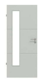 Frontansicht von Groove 31 LA 24 bandseitig ProLine Lack Grau RAL 7035 Innentür - Hörmann
