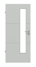Frontansicht von Groove 31 LA 24 schlossseitig ProLine Lack Grau RAL 7035 Innentür - Hörmann