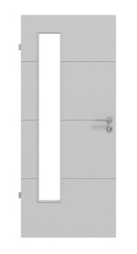 Frontansicht von Groove 34 LA 24 bandseitig ProLine Lack Grau RAL 7035 Innentür - Hörmann