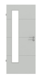 Frontansicht von Signum 34 LA 24 bandseitig Basic Lack Grau RAL 7035 Innentür - Huga