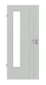 Frontansicht von Groove 44 LA 24 bandseitig ProLine Lack Grau RAL 7035 Innentür - Hörmann