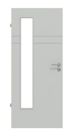 Frontansicht von Groove 78 LA 24 bandseitig ProLine Lack Grau RAL 7035 Innentür - Hörmann