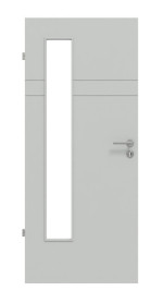 Frontansicht von Signum 78 LA 24 bandseitig Basic Lack Grau RAL 7035 Innentür - Huga