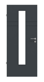 Frontansicht von Signum 78 LA 24 mittig Basic Lack Anthrazit RAL 7016 Innentür - Huga