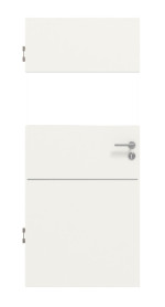 Frontansicht von HUGA Innentür Smart 2 Weißlack Concept mit Lichtausschnitt quer mit bündiger Lisene Accura 79-7