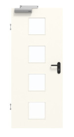 Frontansicht von GARANT Rauchschutztür 0105-60 Pearl White CePaL mit Lichtausschnitt LA-10