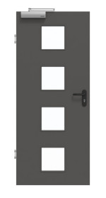Frontansicht von GARANT Rauchschutztür 10622-60 Ebony CePaL mit Lichtausschnitt LA-10