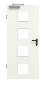Frontansicht von GARANT Rauchschutztür Authentic Bianco CePaL mit Lichtausschnitt LA-10
