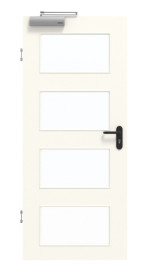 Frontansicht von GARANT Rauchschutztür 0105-60 Pearl White CePaL mit Lichtausschnitt LA-11