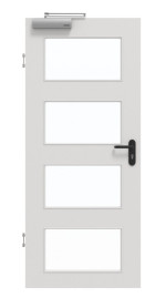 Frontansicht von GARANT Rauchschutztür 0160-60 Silver Grey CePaL mit Lichtausschnitt LA-11