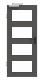 Frontansicht von GARANT Rauchschutztür 10622-60 Ebony CePaL mit Lichtausschnitt LA-11