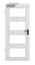 Frontansicht von GARANT Rauchschutztür Authentic Grigio GCK08 mit Lichtausschnitt LA-11