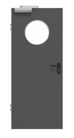 Frontansicht von GARANT Rauchschutztür 10622-60 Ebony CePaL mit Lichtausschnitt LA-13