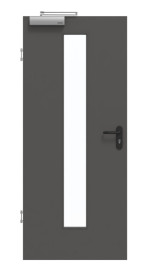Frontansicht von GARANT Rauchschutztür 10622-60 Ebony CePaL mit Lichtausschnitt LA-4 mittig