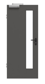 Frontansicht von GARANT Rauchschutztür 10622-60 Ebony CePaL mit Lichtausschnitt LA-4 schlossseitig