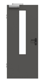 Frontansicht von GARANT Rauchschutztür 10622-60 Ebony CePaL mit Lichtausschnitt LA-5 mittig