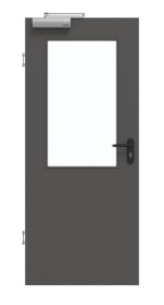 Frontansicht von GARANT Rauchschutztür 10622-60 Ebony CePaL mit Lichtausschnitt LA-6