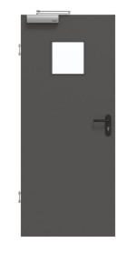 Frontansicht von GARANT Rauchschutztür 10622-60 Ebony CePaL mit Lichtausschnitt LA-7