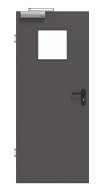Frontansicht von GARANT Rauchschutztür 10622-60 Ebony CePaL mit Lichtausschnitt LA-8