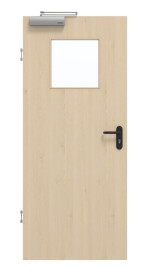 Frontansicht von GARANT Rauchschutztür Authentic Sand GCK08 mit Lichtausschnitt LA-9
