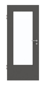 Frontansicht von GARANT Schallschutztür 10622-60 Ebony CePaL mit Lichtausschnitt LA-DIN