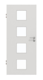 Frontansicht von GARANT Schallschutztür 0160-60 Silver Grey CePaL mit Lichtausschnitt LA-10