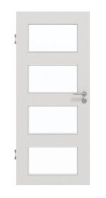 Frontansicht von GARANT Schallschutztür 0160-60 Silver Grey CePaL mit Lichtausschnitt LA-11