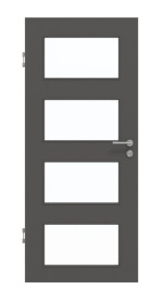 Frontansicht von GARANT Schallschutztür 10622-60 Ebony CePaL mit Lichtausschnitt LA-11