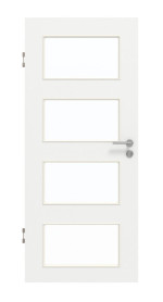 Frontansicht von GARANT Schallschutztür D354-60 Designer White Resopal mit Lichtausschnitt LA-11