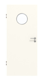 Frontansicht von GARANT Schallschutztür 0105-60 Pearl White CePaL mit Lichtausschnitt LA-12