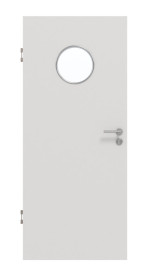 Frontansicht von GARANT Schallschutztür 0160-60 Silver Grey CePaL mit Lichtausschnitt LA-12