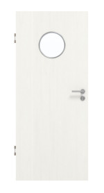 Frontansicht von GARANT Schallschutztür Authentic Bianco CePaL mit Lichtausschnitt LA-12