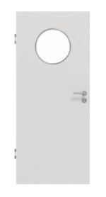 Frontansicht von GARANT Schallschutztür 0160-60 Silver Grey CePaL mit Lichtausschnitt LA-13
