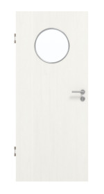 Frontansicht von GARANT Schallschutztür Authentic Bianco CePaL mit Lichtausschnitt LA-13
