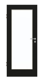 Frontansicht von GARANT Schallschutztür 0901-60 Black Resopal mit Lichtausschnitt LA-2