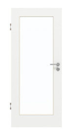 Frontansicht von GARANT Schallschutztür D354-60 Designer White Resopal mit Lichtausschnitt LA-2