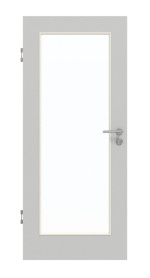 Frontansicht von GARANT Schallschutztür D92-60 Dove Grey Resopal mit Lichtausschnitt LA-2