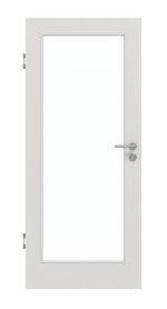 Frontansicht von GARANT Schallschutztür 0160-60 Silver Grey CePaL mit Lichtausschnitt LA-3