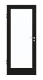 Frontansicht von GARANT Schallschutztür 0901-60 Black Resopal mit Lichtausschnitt LA-3
