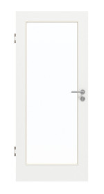 Frontansicht von GARANT Schallschutztür D354-60 Designer White Resopal mit Lichtausschnitt LA-3
