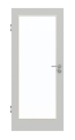 Frontansicht von GARANT Schallschutztür D92-60 Dove Grey Resopal mit Lichtausschnitt LA-3