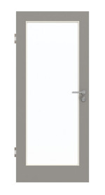 Frontansicht von GARANT Schallschutztür U12115SD Platingrau GHK08 mit Lichtausschnitt LA-3